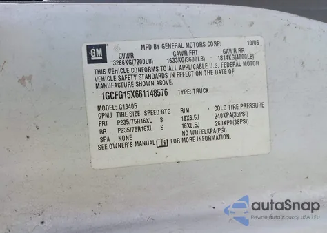 2006 Chevrolet Express G1500 from USA, damaged, VIN 1GCFG15X661148576